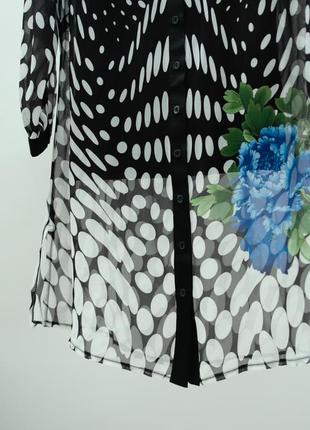 Шифоновая блуза, блузка в горошек с майкой la gazzetta5 фото