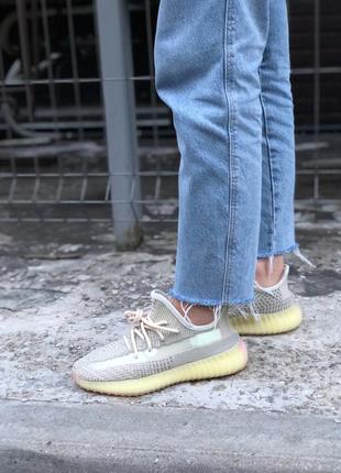 Adidas yeezy boost 350 v2 citrin 🆕 женские кроссовки адидас изи 🆕 бежевый/желтый5 фото