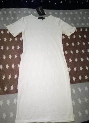 Класне базову сукню футболка футляр по фігурі молочного кольору