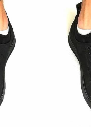 Универсальные мужские кожаные удобные спортивные туфли без шнурков на резинках mante pro!3 фото