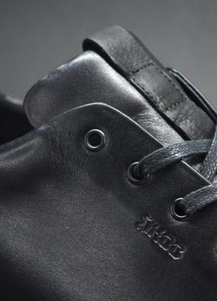 Чоловічі комфортні шкіряні спортивні туфлі велетні чорні ikos 388815 фото