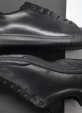 Чоловічі комфортні шкіряні спортивні туфлі велетні чорні ikos 388814 фото
