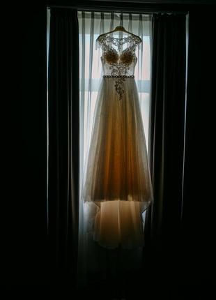 Шикарное легкое стильное свадебное платье sandro paris!!!3 фото