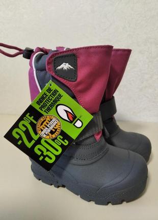 Зимові чоботи, сноубутсы tundra для дівчинки, розмір 8. оригінал4 фото