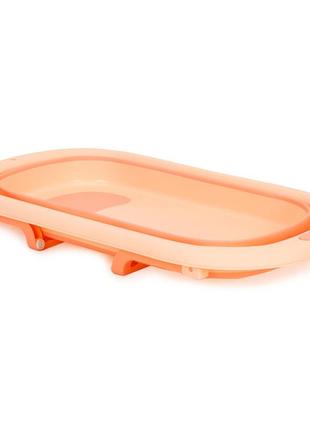 Детская ванночка для купания розовая складная со сливом ecotoys ha-b37 pink4 фото