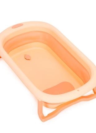 Детская ванночка для купания розовая складная со сливом ecotoys ha-b37 pink6 фото