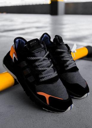 Adidas nite jogger core "black" 🆕 чоловічі кросівки адідас 🆕 чорні