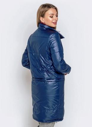 Стильная теплая демисезонная осенняя женская двухсторонняя куртка трансформер 8 в 1 a.play s 40-423 фото