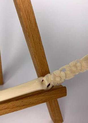 Шпилька из кости, аксессуар, заколка для волос "цветы лиана", шпилька костяная,...