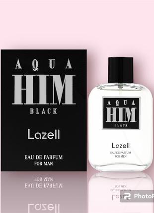 Lazell aqua him black туалетная вода 100 мл водяная фужерная морская свежая мужская (духи парфюм для мужчин)2 фото