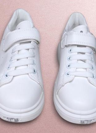 Білі кросівки, кеди модні демі для дівчинки2 фото