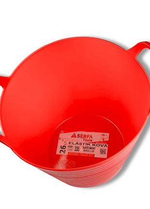 Ведро эластичное строительное elastic bucket lux 26 л, красное (335)2 фото