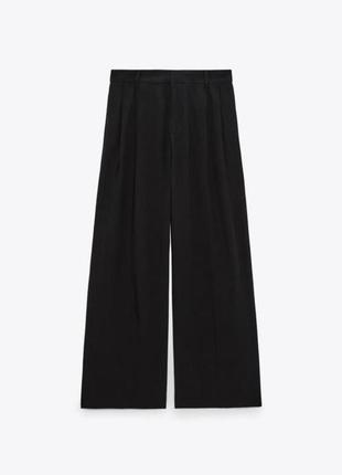 Черные брюки палаццо,широкие прямого кроя брюки из новой коллекции zara размер s/m4 фото