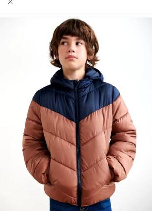 Стобанная куртка для мальчика, демисезонная куртка коричневая