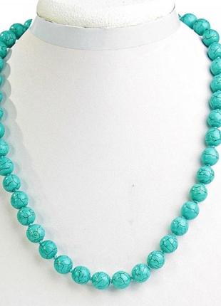 Намисто зелена бірюза з прожилками