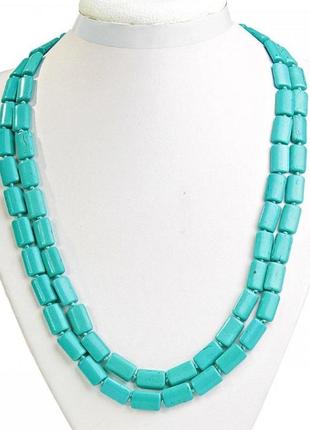 Бусы бирюза с прожилками