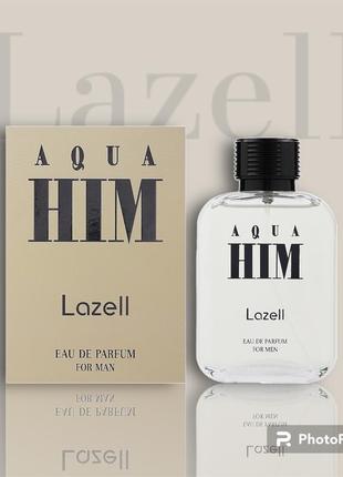 Lazell aqua him туалетная вода 100 мл свежая цитрусовая древесная цветочная мускусная мужская (духи парфюм для мужчин)