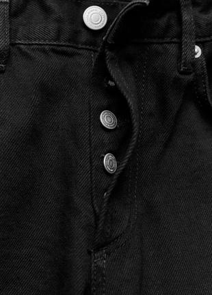 Черные джинсы slim fit - straight leg прямого кроя с высокой посадкой с необработанным краем из новой коллекции zara размер s6 фото