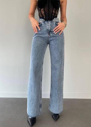 Женские джинсы палаццо туречевая высокая посадка красиво садятся по фигуре