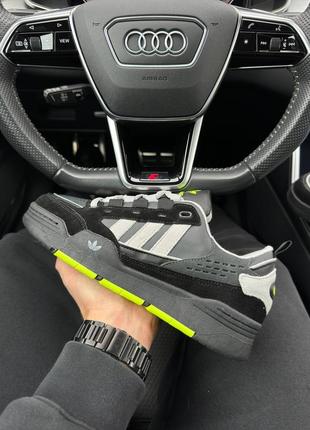 Мужские кроссовки adidas originals adi2000 gray green6 фото