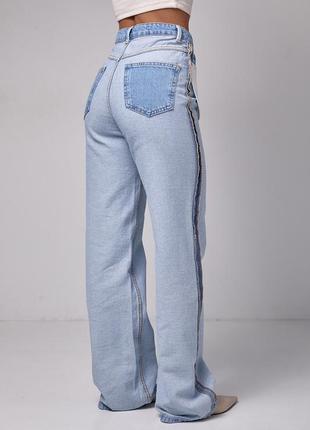 Женские джинсы с эффектом наизнанку3 фото