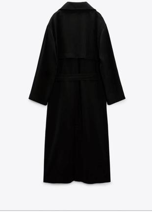 Черный тренч кот few23s left belted long trench coat,черный тренч под пояс из новой коллекции zara размер xs6 фото