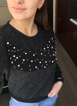 Оверсайз свитшот с бусинами!