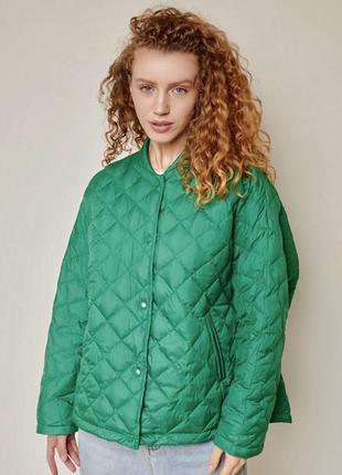 Liture куртка пуховик жіноча  яскрава куртка зелена натуральний пух