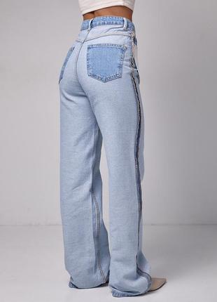 Женские джинсы с эффектом наизнанку4 фото