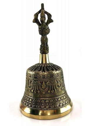 Дзвін чакровий бронзовий ( 14.5х7.7х6.5 см) (непал)5 фото