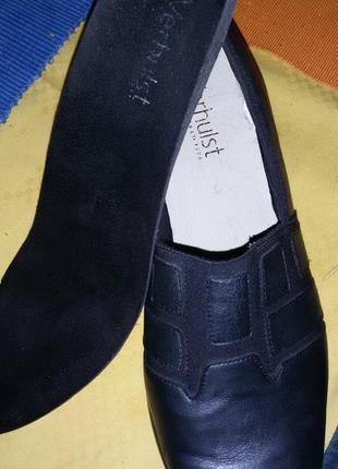 Verhulst(нидерланды)- кожаные туфли темно-синего цвета размер 41 (27,3 см-н)10 фото