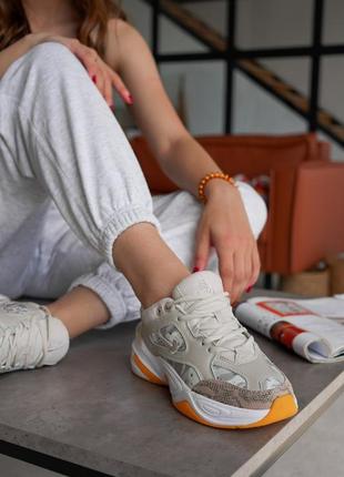 Nike m2k tekno  🆕 женские кроссовки найк текно 🆕 оранжевый/бежевый