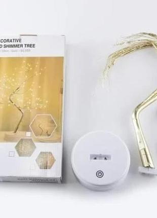 Led світильник нічник дерево бонсай сріблястого кольори з теплим світом usb shopmarket8 фото