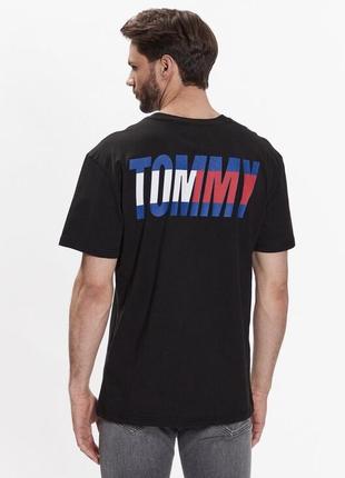Футболка мужская черная Tommy jeans dm0dm16408 bds с лого3 фото