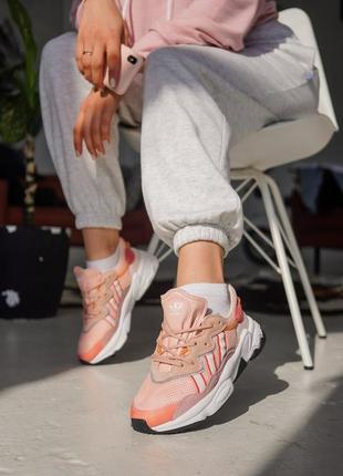 Adidas ozweego white/pink 🆕 женские кроссовки адидас 🆕 белый/розовый