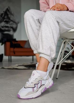 Adidas ozweego white/purple 🆕 женские кроссовки адидас 🆕 белый/сиреневый6 фото