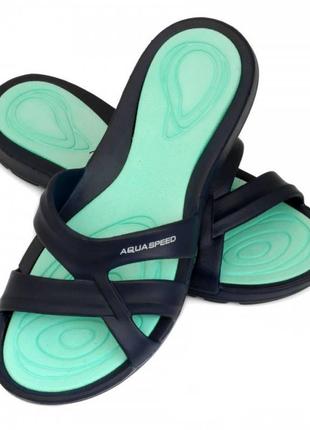Шльопанці aqua speed panama 6604 темно-синій, бірюзовий жін 39