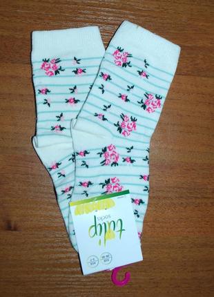 Демісезонні шкарпетки бросс bross 3-5, 5-7 квіточки1 фото