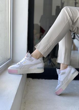 Puma cali sport mix white/pink 🆕 женские кроссовки пума 🆕 белый/розовый3 фото