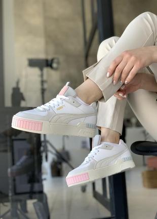 Puma cali sport mix white/pink 🆕 женские кроссовки пума 🆕 белый/розовый1 фото