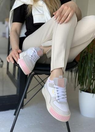 Puma cali sport mix white/pink 🆕 женские кроссовки пума 🆕 белый/розовый5 фото