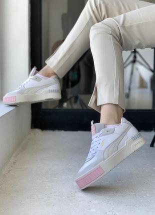 Puma cali sport mix white/pink 🆕 женские кроссовки пума 🆕 белый/розовый2 фото