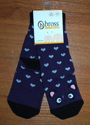 Демісезонні шкарпетки бросс bross 5-7 панда сердечки