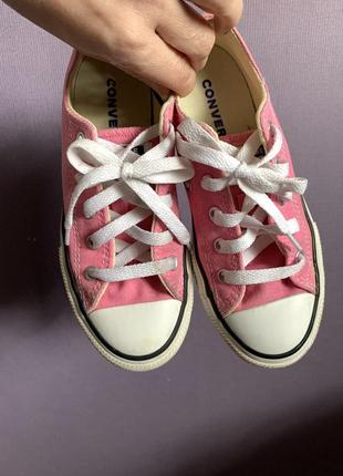 Повсякденні кросівки кеди рожеві на шнурках converse оригінал 9