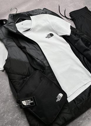 Комплект tnf 'clip' жилетка серо-черная+ белая футболка и брюки president + борсетка в подарок2 фото