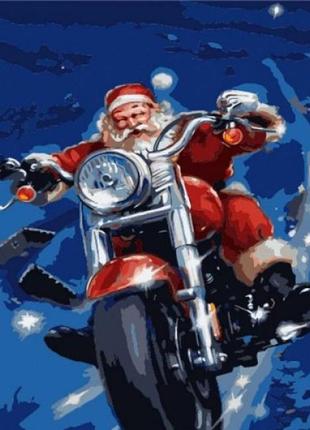 Картина за номерами "дід мороз на мотоциклі" ★★★★★