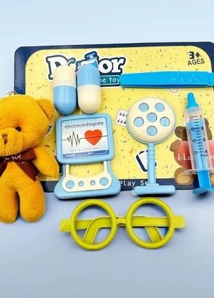 Дитячий набір лікаря із м'якою іграшкою, лікарський набір