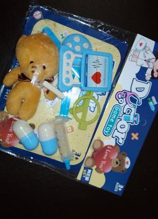 Дитячий набір лікаря із м'якою іграшкою, лікарський набір4 фото