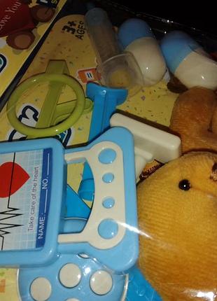 Дитячий набір лікаря із м'якою іграшкою, лікарський набір5 фото