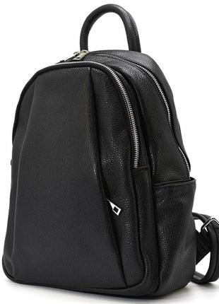 Шкіряний жіночий рюкзак virginia conti italy - 02443_fblack